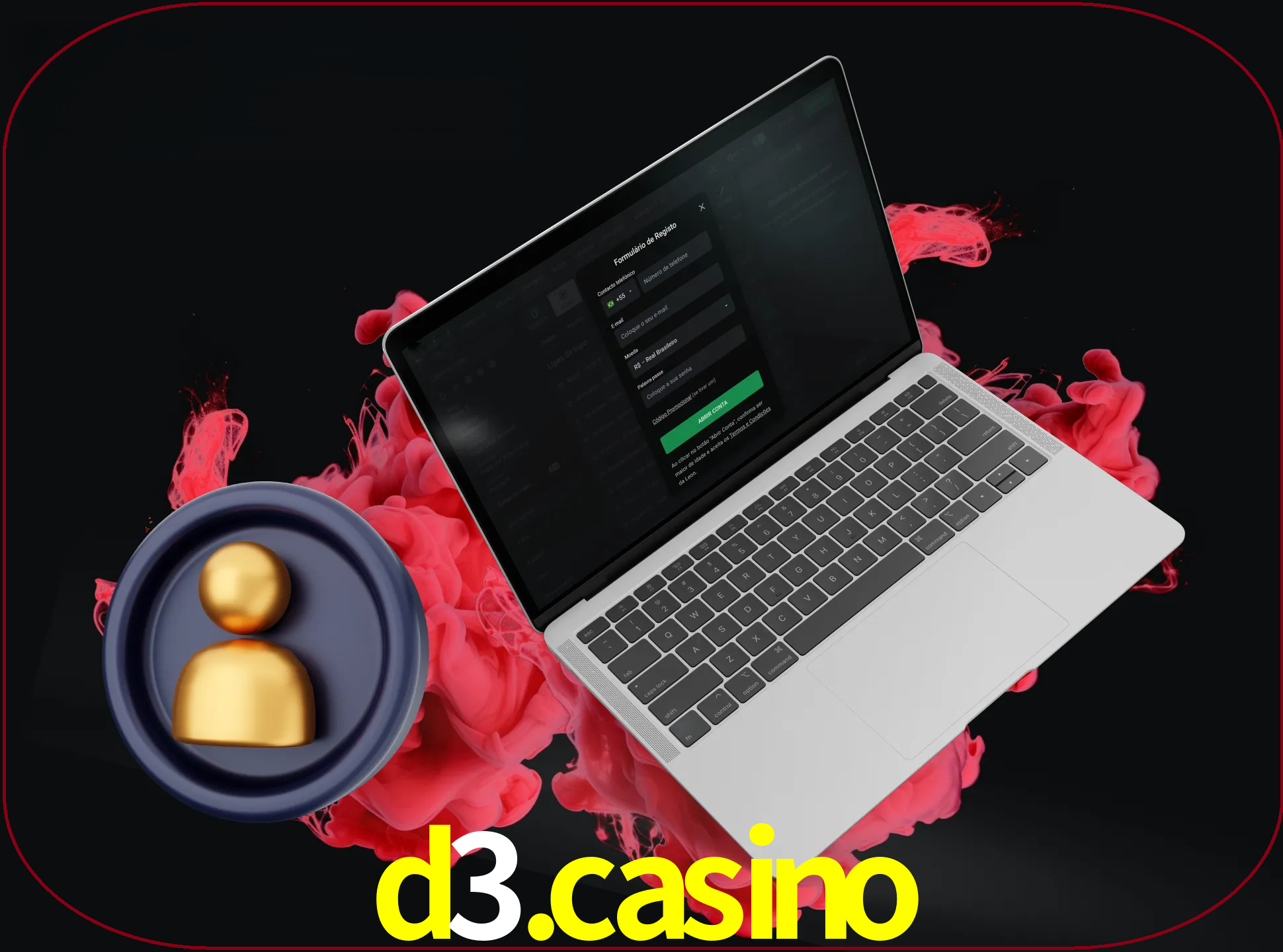 No cabeçalho do site D3.CASINO, clique no botão que o levará a um formulário especial onde terá de introduzir as suas informações actuais.